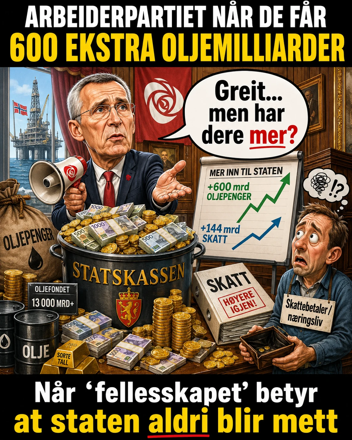 Illustrasjon til artikkelen «Derfor trenger staten alltid mer penger»