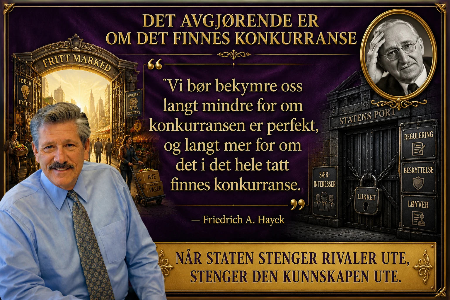 Illustrasjon til artikkelen «Friedrich A. Hayek om «Konkurransens betydning», 80 år senere»